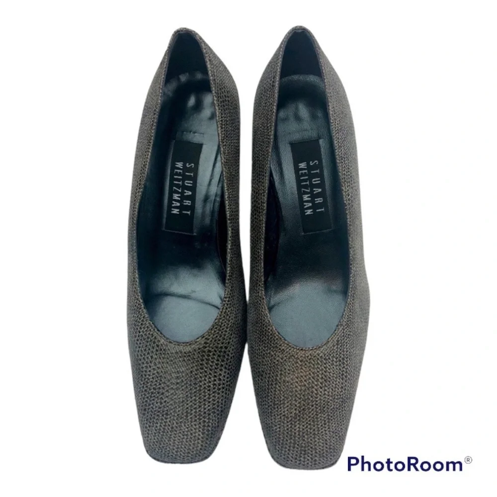 Stuart Weitzman Snakeskin Print Block Heel… - Picture 2 of 14